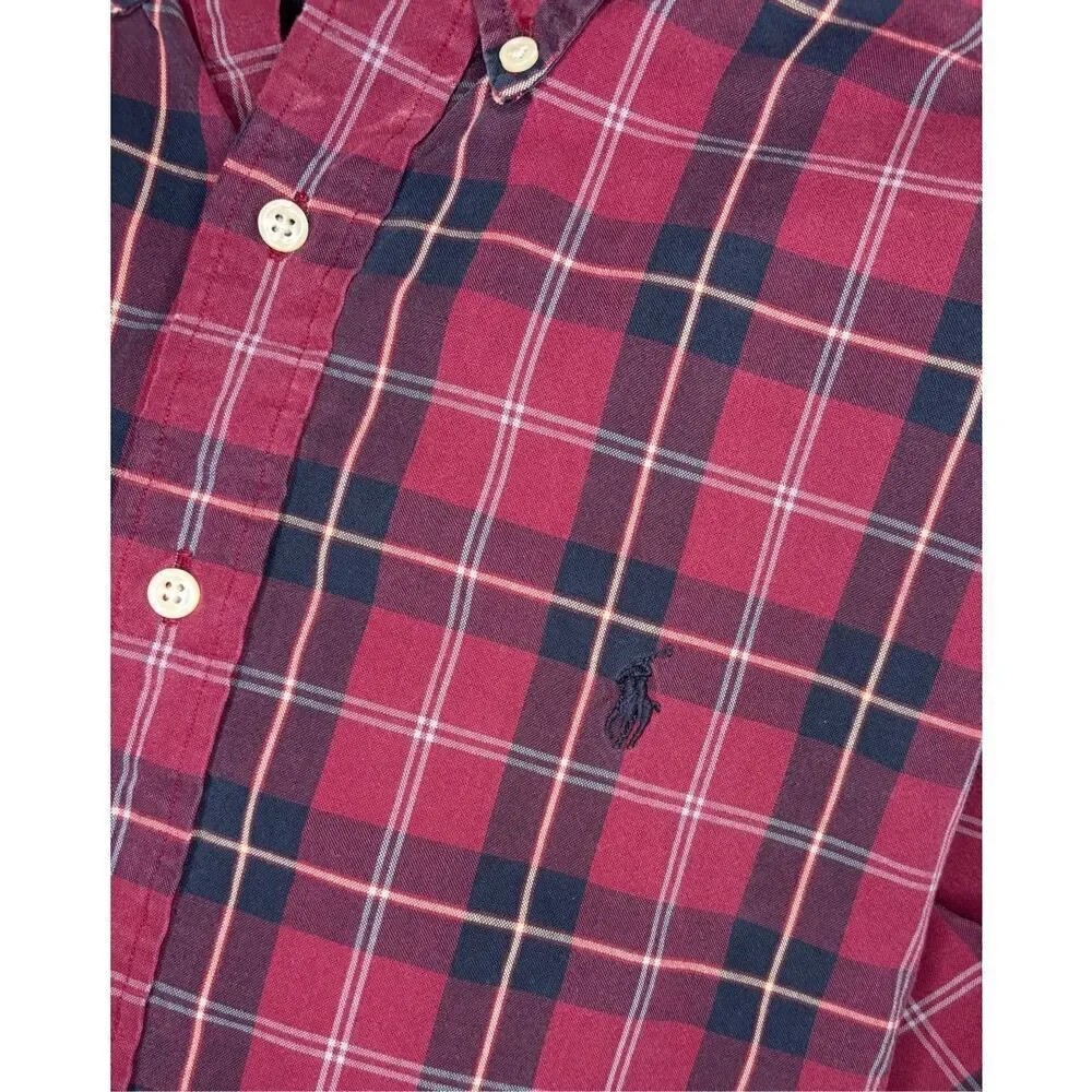 POLO By RALPH LAUREN BLAKE Shirt Long Sleeve Large Plaid DISTRESSED Read - Picture 5 of 9